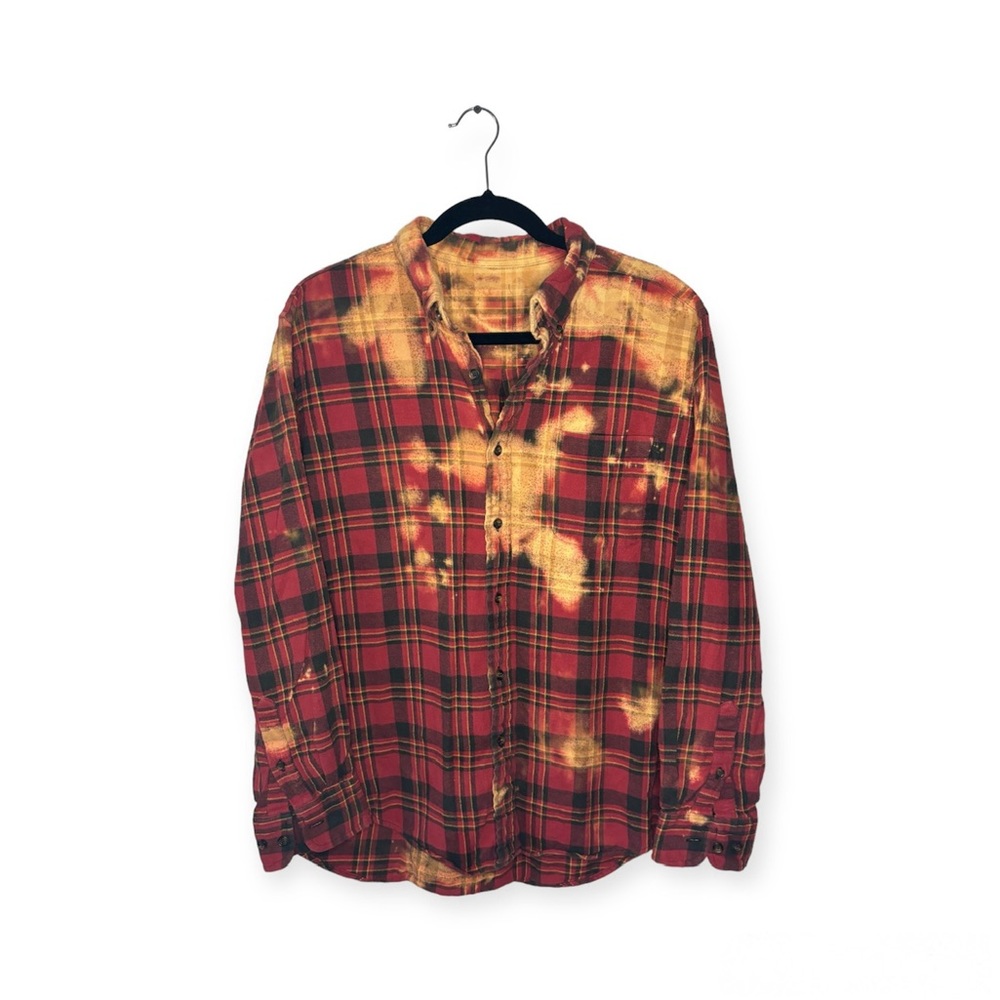 Bleached Red & Black Flannel